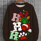 Men's Christmas Puppy Paw Print Casual Sweatshirt