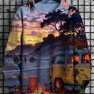 Men's Travel Enthusiasts Beach Sunrise And Sunset Print Casual Sweatshirt