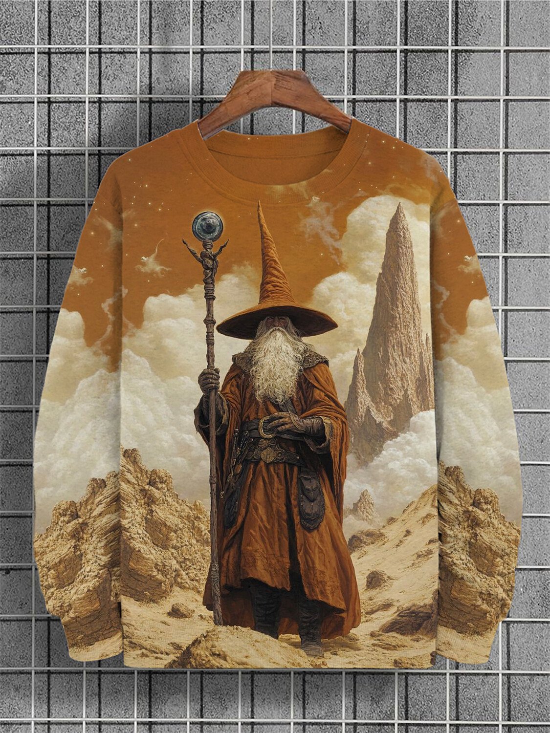 Men's Magic Wizard Art Print Casual Sweatshirt