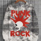 Men's Punk Rock Skull Graphic Print Casual Sweatshirt
