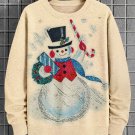 Men's Magic Snowman Snowflake Art Print Casual Sweatshirt