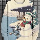 Men's Cute Snowman Winter Atmosphere Art Print Casual Sweatshirt