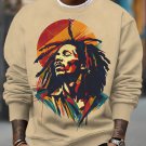 Men's Rock Black Watercolor Portrait Print Casual Sweatshirt