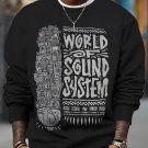 Men's World Of Sound System Print Casual Sweatshirt