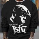 Men's Black Man Notorious Big Print Casual Sweatshirt