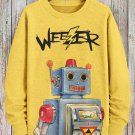 Men's Weezer Robot Rock Music Print Casual Sweatshirt