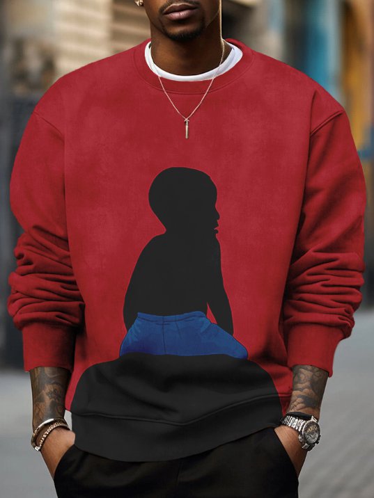 Men's The Little Black Boy Print Casual Sweatshirt