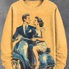 Men's Retro Nostalgic Electric Car Rome Vibe Art Casual Sweatshirt