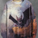 Men's Devil Bat Red Wine Dark Oil Painting Print Casual Sweatshirt