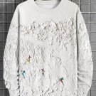 Men's Winter Skiing Art Print Casual Sweatshirt