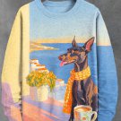 Men's Scarf Dachshund Seaside Autumn Coffee Print Casual Sweatshirt