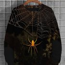 Men's Halloween Spider Web Print Casual Sweatshirt