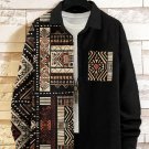 Men's African Traditional Pattern Art Print Long Sleeve Shirt