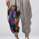 Men's Colorful Abstract Collage Animals Art Print Loose Drawstring Waist Sweatpants
