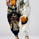 Men's Fox Warrior Watercolor Art Print Loose Drawstring Waist Sweatpants