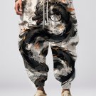 Men's Dragon Coiled In The Clouds Ink Art Print Loose Drawstring Waist Sweatpants
