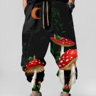 Men's Hippie Moon Mushrooms Art Printed Casual Loose Sweatpants