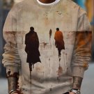 Men's Pedestrian Silhouette Print Casual Long Sleeve Sweatshirt