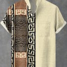 Men's African Primitive Totem Color Block Art Print Shirt