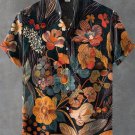 Men's Forest Flowers Vintage Print Linen Blend Shirt