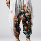 Men's Japan Lucky Koi Cat Shogun Art Print Casual Loose Sweatpants