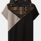Men's Colorblock Retro African Traditional Patterns Hooded T-Shirt