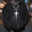 Men's Christian Cross Art Print Hooded Sweatshirt