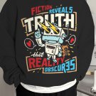 Men's Fiction Reveals Truth that Reality Obscure Robot Print Casual Hoodie