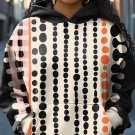 Women's Geometric Dot Art Print Cozy Hoodie