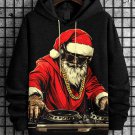 Men's Christmas Hip Hop Santa Claus DJ Art Print Casual Hoodie