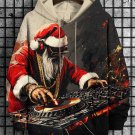 Men's Hip Hop Santa DJ Christmas Print Casual Hoodie