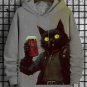 Men's Exploration Cat Cheers Oil Painting Art Print Casual Hoodie