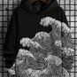 Men's Sea Wave Japanese Woodblock Art Print Casual Hoodie