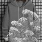 Men's Sea Wave Japanese Woodblock Art Print Casual Hoodie