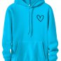Men's Heart Graphic Print Pocket Drawstring Casual Hoodie