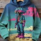 Men's Punk Sci-Fi Futuristic Art Print Casual Hoodie