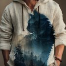 Men's Cat Forest Landscape Silhouette Art Print Hooded Shirt