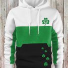 Men's St. Patrick'S Day Shamrock Print Contrasting Color Hoodie