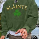 Men's St Patrick's Day Slainte Shamrock Print Long Sleeve Hoodie