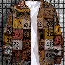 Men's Vintage Licence Plate Print Casual Zip Up Jacket