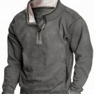 Men's Vintage Plain Pocket Half Zip Collar Pullover Sweatshirt