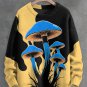 Men's Neon Mushroom Art Print Knit Sweatshirt