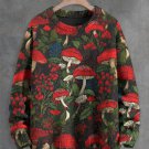 Men's Floral Mushroom All Over Print Knit Sweatshirt