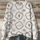 Women's Evil Eye Pattern Art Print Knit Sweatshirt