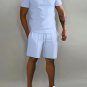 Men's Casual Half Zipper Polo Shirt Drawstring Shorts Two-Piece Set