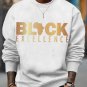 Men's Slogan Black Map Excellence Print Cotton Casual Sweatshirt