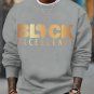 Men's Slogan Black Map Excellence Print Cotton Casual Sweatshirt