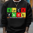 Men's Black Father The Essential Element Print Cotton Casual Sweatshirt