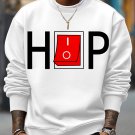 Men's Hiphop Switch Toggle Button Art Print Cotton Casual Sweatshirt