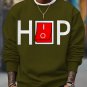 Men's Hiphop Switch Toggle Button Art Print Cotton Casual Sweatshirt
